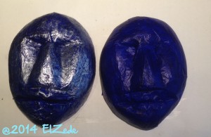 Deux masques bleus (travail en cours)